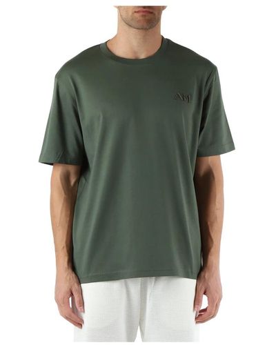 Antony Morato T-shirt in cotone relaxed fit con ricamo logo - Verde