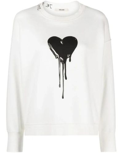 Zadig & Voltaire R sweatshirt mit herzdruck - Weiß