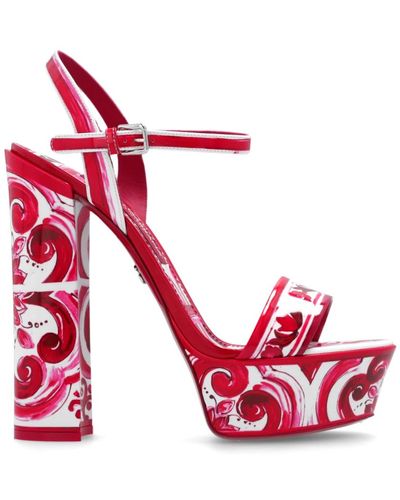 Dolce & Gabbana Sandali con plateau - Rosso