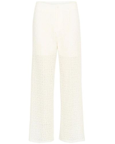 Cream Eleganti pantaloni in pizzo snow - Bianco
