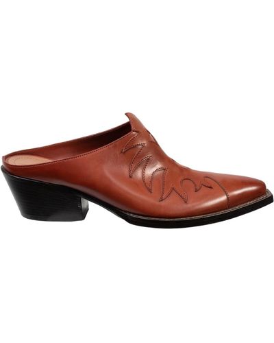 Sartore Heeled Mules - Brown