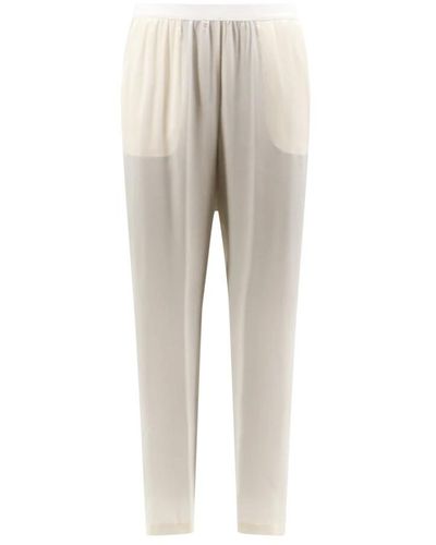 Semicouture Pantalones blancos con cintura elástica - Neutro