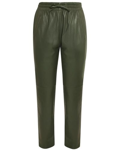 Oakwood Leather Trousers - Green