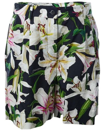 Dolce & Gabbana Lilies shorts - Grün