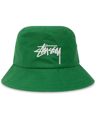 Stussy Cappello a secchiello con logo - Verde