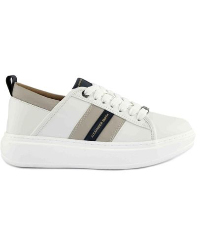 Alexander Smith Sneakers bianche grigie blu di stile - Bianco