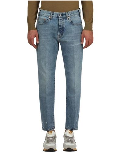 Covert Jeans con strappo e dettaglio sul fondo - Blu