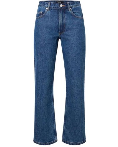 A.P.C. Indigo delave straight leg high rise jeans - Blau
