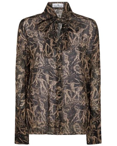 Vivienne Westwood Camisa con estampado de época histórica - Marrón