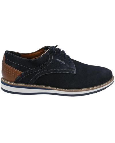 Wrangler Sneakers in camoscio blu navy - Nero