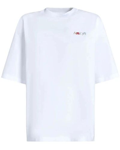 Marni Bead-logo Detail Cotton T-shirt - White