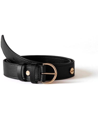 Borbonese Cinturón de cuero sofisticado - Negro