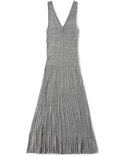 Closed Knitted Dresses - Grey