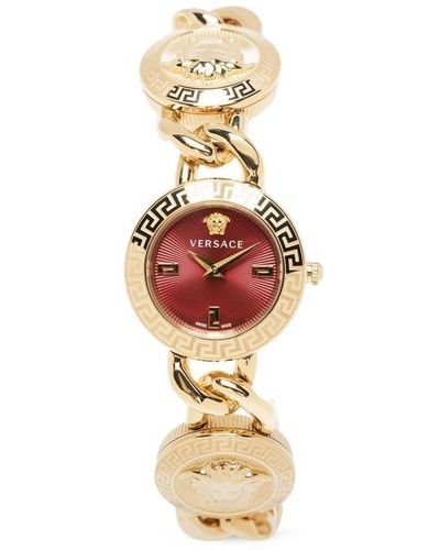 Versace Stud icon quadrante rosso orologio - Metallizzato
