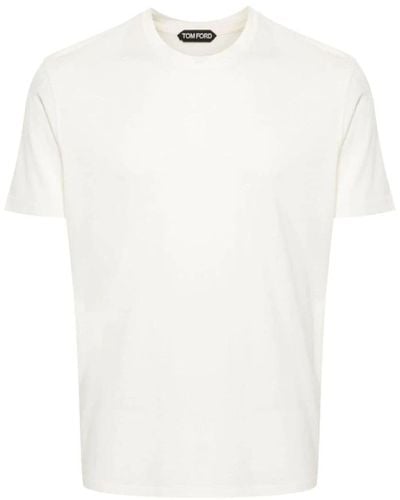 Tom Ford Weiße lyocell-baumwoll t-shirts