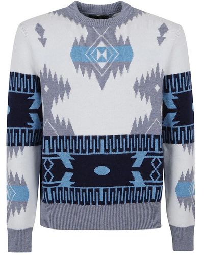 Alanui Cloud icon jacquard sweater - Blu