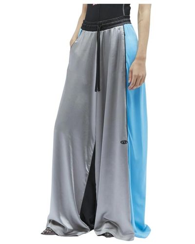 DIESEL Pantaloni wide-leg bi-colore - Blu