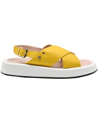 Manila Grace Flat Sandals - Yellow