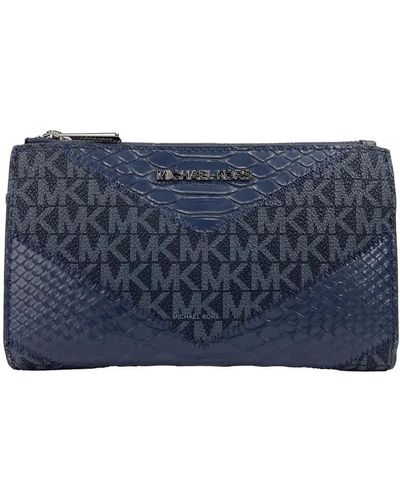 Michael Kors Python texture wristlet wallet - Blau