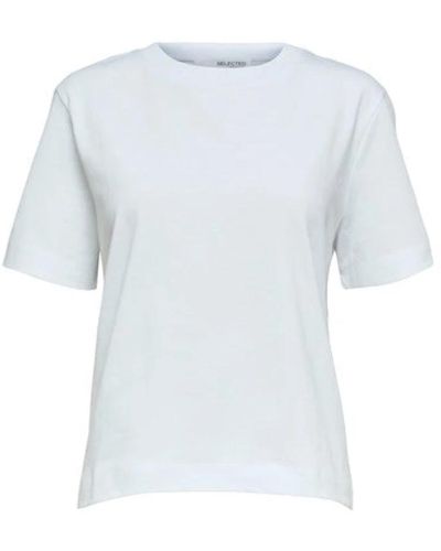 SELECTED Klassisches boxy tee - bright - Blau