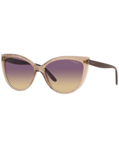 Vogue Modische cat-eye sonnenbrille braun/gelb - Pink