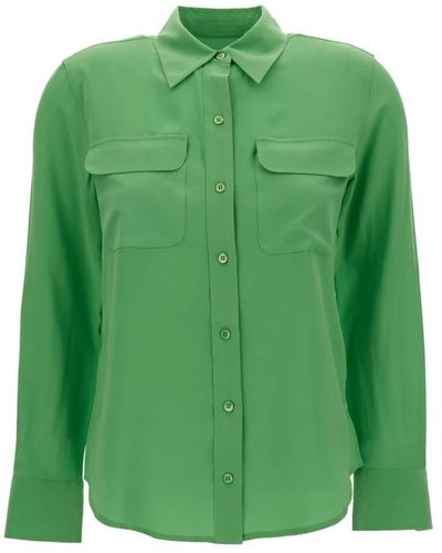 Equipment Camisas slim signature verdes