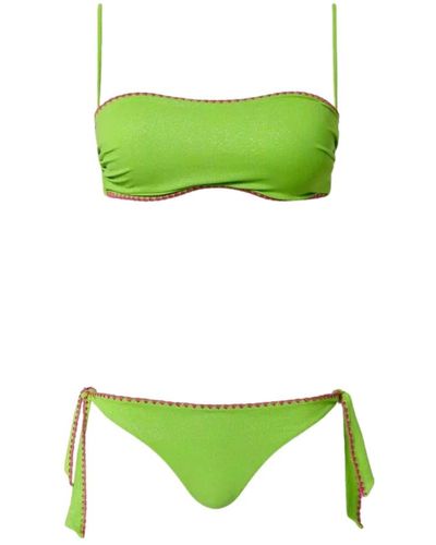 Twin Set Grünes lurex bikini-set