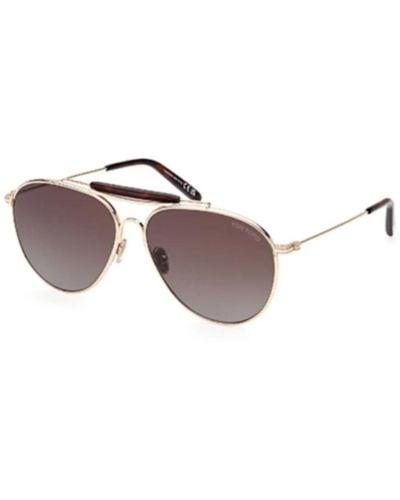 Tom Ford Elegante sonnenbrille für modebegeisterte - Mettallic