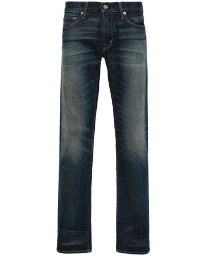 Tom Ford Indigo blaue slim fit jeans