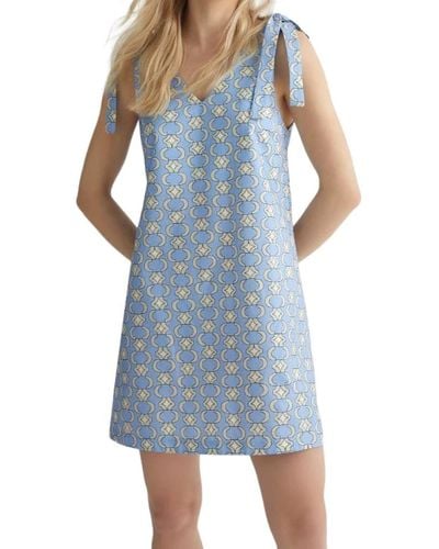 Liu Jo Geometrisches print popeline kleid mit schleifen - Blau