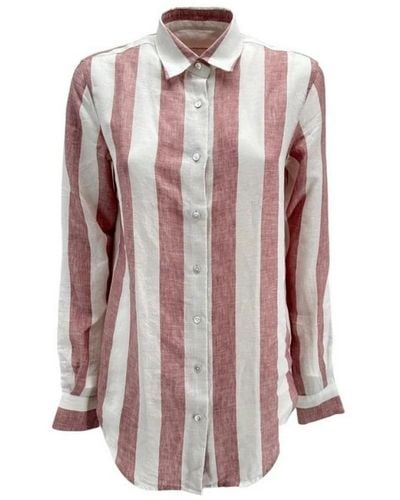 Xacus Camisas a rayas de lino - Marrón