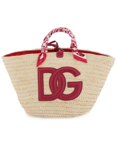 Dolce & Gabbana Grande borsa shopper kendra con stampa majolica - Rosa
