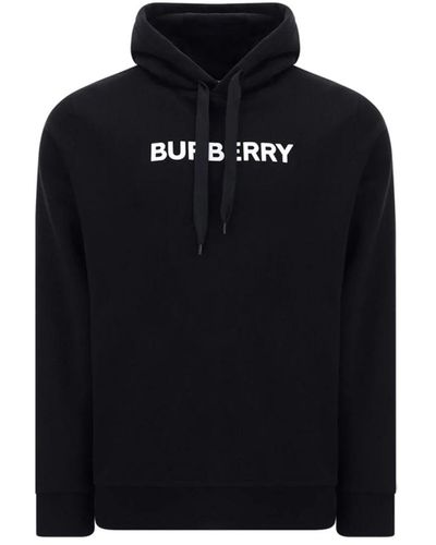 Burberry Schwarzer baumwoll-sweatshirt mit kapuze