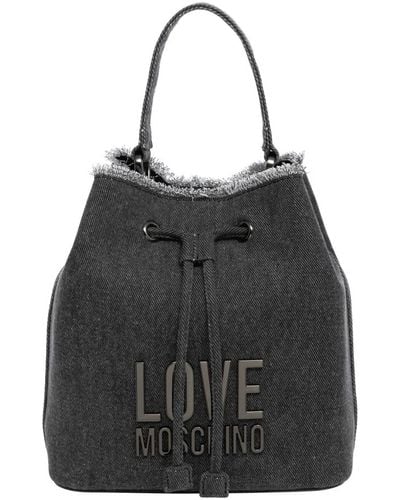 Love Moschino Borsa secchiello metal logo - Nero