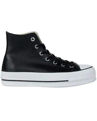 Converse Chuck taylor all star platform leather high-top sneakers - Nero