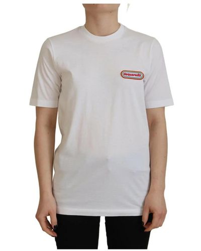 DSquared² Weißes logo patch t-shirt - Grau