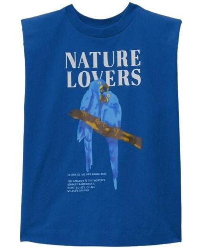 FARM Rio Blauer natur-liebhaber schulterpolster t-shirt