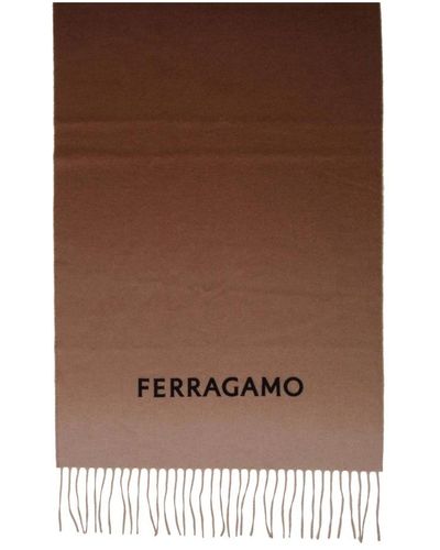 Ferragamo Cashmere schal mit farbverlauf und fransen - Braun