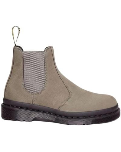 Dr. Martens Chelsea boots con cuciture gialle - Marrone