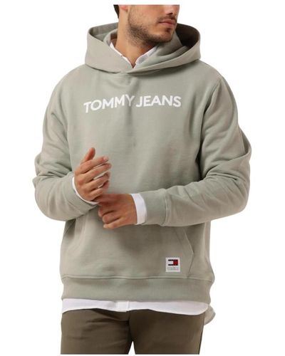 Tommy Hilfiger Grüner klassiker hoodie - Grau