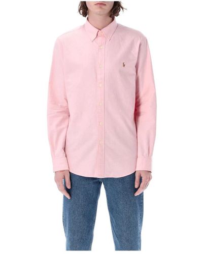 Ralph Lauren Custom fit rosa hemd mit button-down-kragen - Pink