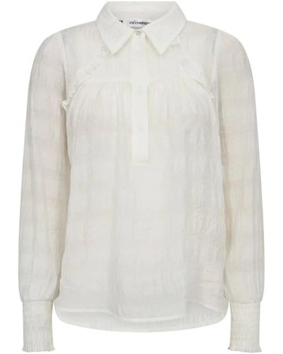 co'couture Structurecc line blusa con volantes - Blanco