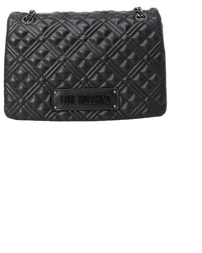 Love Moschino Schwarze schultertasche mit reißverschluss