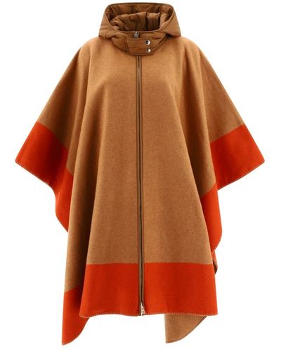 Etro Cappa con cappuccio e logo in lana - Arancione