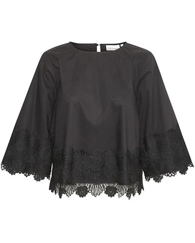 Karen By Simonsen Hermosa blusa con encaje - Negro