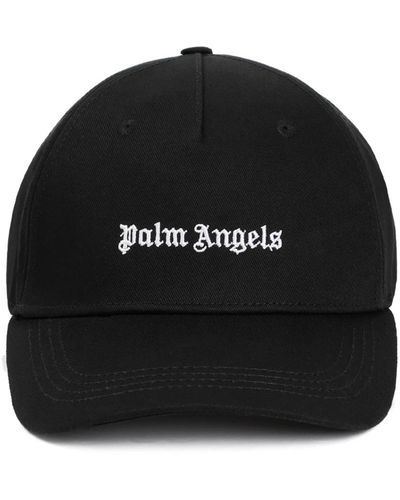 Palm Angels Cappellino in cotone con logo nero bianco