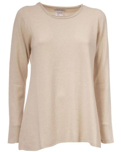 Le Tricot Perugia Long Sleeve Tops - Natural