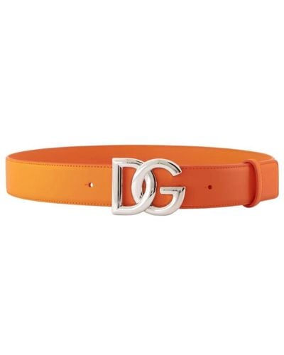 Dolce & Gabbana Metallische lettering schnalle gürtel - Orange