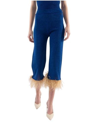 Dixie Cropped Trousers - Blue