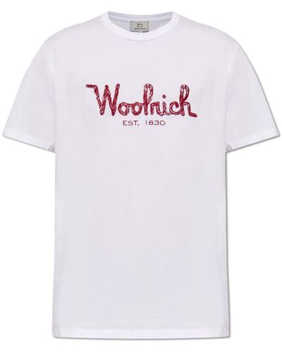 Woolrich T-shirt mit logo - Weiß